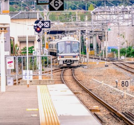Scenic view from the Gono Line coastal train in Japan